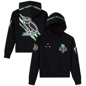 OVO New York Liberty Women's Large x WNBA Hoodie Sweatshirt - Black/Mint • New